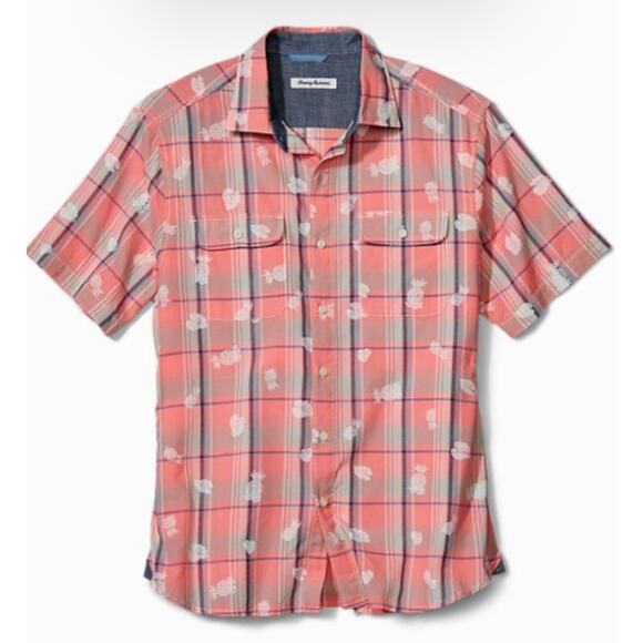 Tommy Bahama Marco Island Palms Camp Shirt Mens Short Sleeve  Pineapple Sz M - Picture 1 of 10